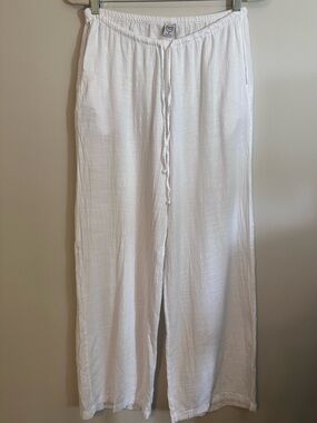 Blanco By Nature Wide Leg Flare Pants S 100% Cotton Beachy Vacation Resort Pool